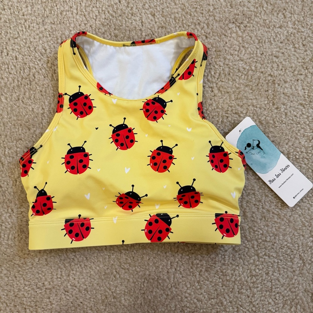 Flexi Lexi Ladybug Snuggles Crop Top NWT Size Small Activewear